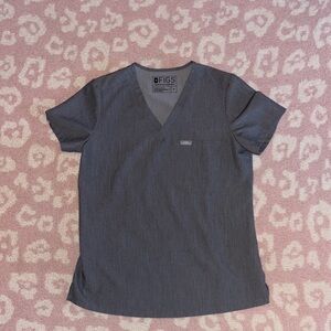 Figs Charcoal V-Neck Scrub Top